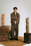 AVIVA JIFEI XUE 25 Autumn/Winter Knitted Elastic Jacket/Drawstring Pants AJX-FW25-DKB-NBWHK-Natural Beige Jacket